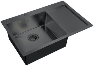 Изображение товара Мойка кухонная Zorg Steel Hammer, 78 см, чаша слева, графит, SH 7851-L GRAFIT