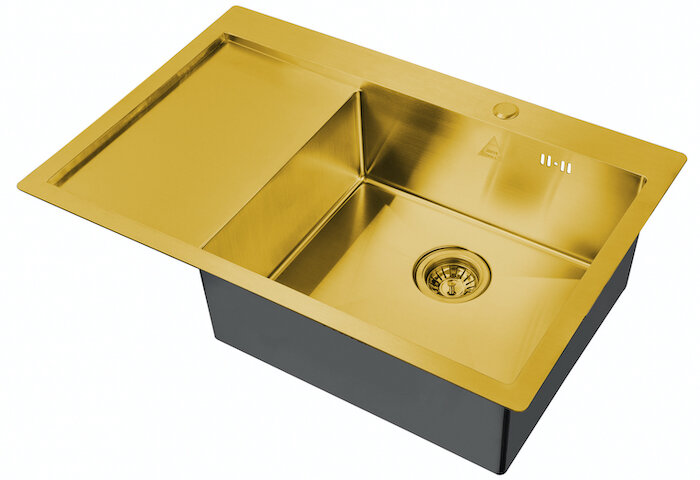 Изображение товара Мойка кухонная Zorg Steel Hammer, 78 см, чаша справа, бронза, SH 7851-R BRONZE