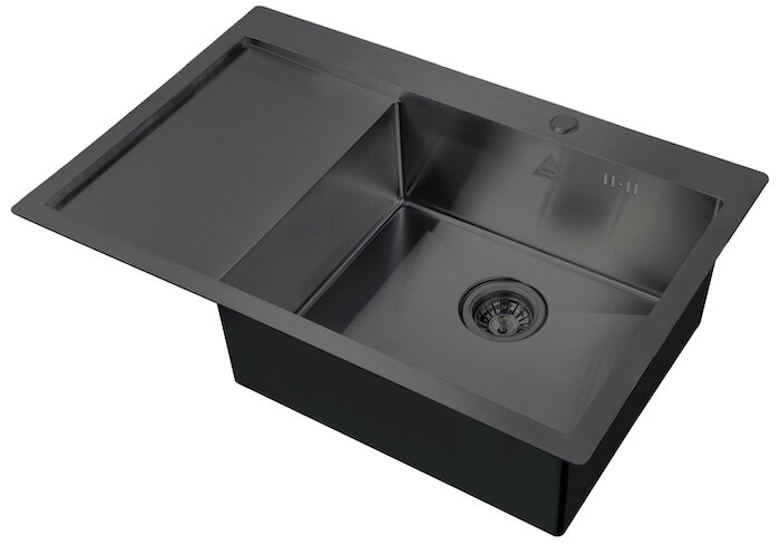 Изображение товара Кухонная мойка Zorg Steel Hammer 78 см, матовая, чаша справа, графит