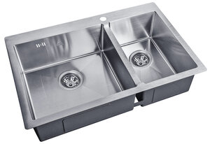 Изображение товара Мойка кухонная Zorg Steel Hammer, 78 см, основная чаша слева, нержавеющая сталь, SH 78-2-51-L