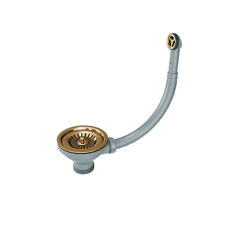 Изображение товара Слив-перелив для кухонной мойки Paulmark брашированное золото PM6022-BG