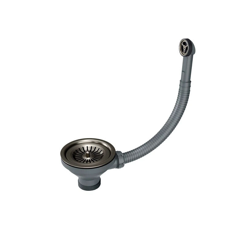 Изображение товара Слив-перелив Paulmark для кухонной мойки вороненая сталь PM6022-GM