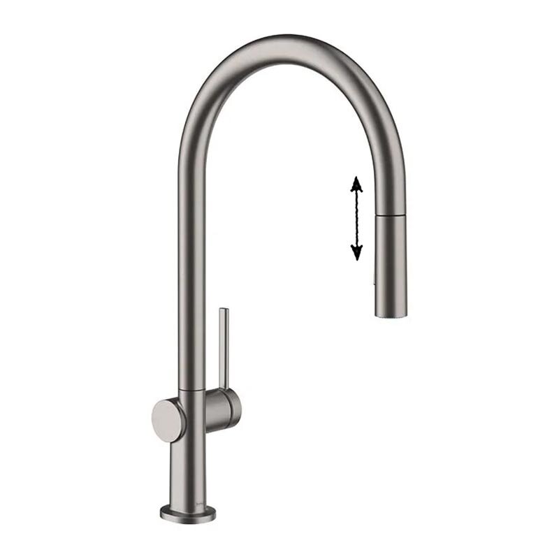 Изображение товара Смеситель для кухонной мойки Hansgrohe Talis Classic с вытяжным изливом черный хром
