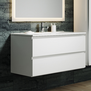 Изображение товара Тумба под раковину Sanvit Авеню-2, 100 см, подвесная, белый глянцевый, kavenu2100w