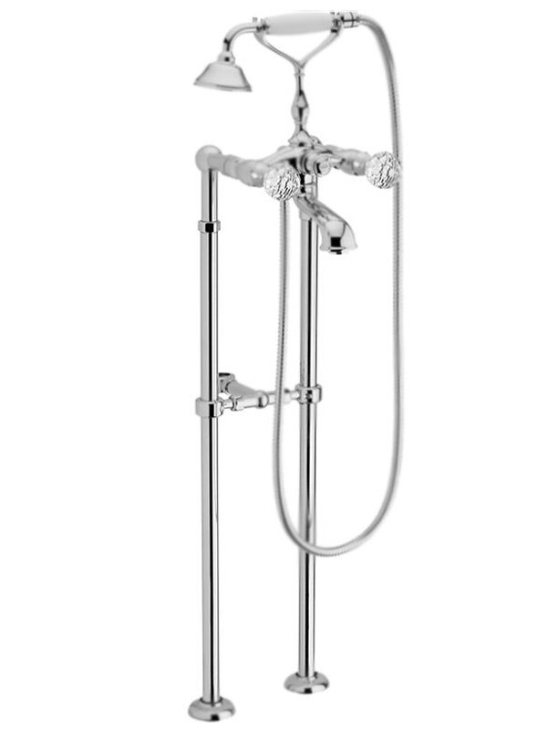 Изображение товара Напольный смеситель для ванны Webert Karenina KA720801015 с ручным душем и кристаллами Swarovski