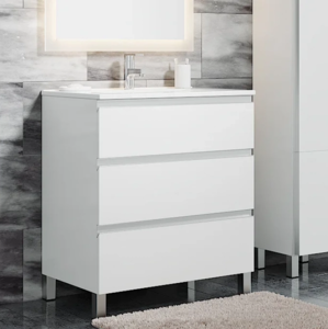 Изображение товара Тумба под раковину Sanvit Авеню-3 75 см напольная белый глянец