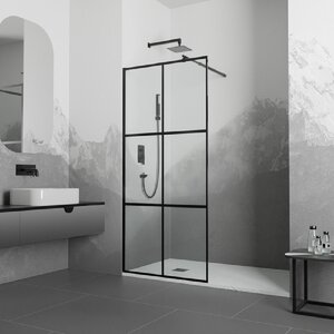 Изображение товара Душевая стенка RGW Walk In WA-011B, 100 х 200 см, стекло прозрачное, профиль черный, 35101100-84