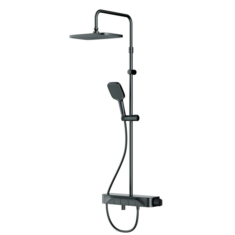 Изображение товара Душевая система Am.Pm Func F078F722 с полкой и изливом черный матовый