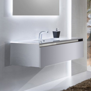 Изображение товара Тумба под раковину Sanvit Кубэ-1, 110 см, подвесная, белый глянцевый, kkube1100w