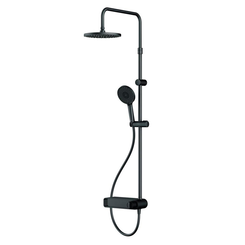 Изображение товара Душевая система Am.Pm X-Joy F0785A622 черный матовый с полкой и 3 режимами душа