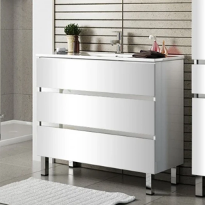 Изображение товара Тумба под раковину Sanvit Кубэ-3, 60 см, напольная, белый глянцевый, kkube3060w