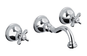 Изображение товара Смеситель Webert Ottocento OT750404015 для раковины настенный, на 3 отверстия, хром