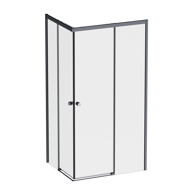 Изображение товара Душевой уголок Am.Pm X-Joy Square Slide 100 х 80 см, профиль черный матовый, стекло прозрачное, W94G-403-10080-BT