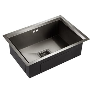 Изображение товара Мойка кухонная Емар Best EMB-129A PVD Nano Dark 60 х 42 см, нержавеющая сталь, цвет Nano Dark (выставочный образец, без сливной арматуры, отсутствует упаковка)
