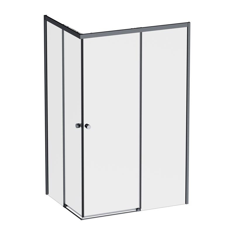 Изображение товара Душевой уголок Am.Pm X-Joy Square Slide 120 х 90 см, профиль черный матовый, стекло прозрачное, W94G-403-12090-BT