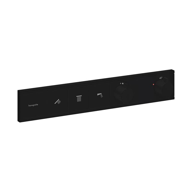 Изображение товара Смеситель для душа Hansgrohe RainSelect, 15381670, термостатический, черный матовый Изображение товара Смеситель для душа Hansgrohe RainSelect, 15381670, термостатический, черный матовый