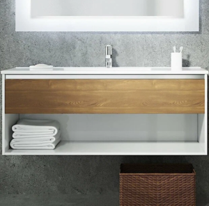 Изображение товара Тумба под раковину Sanvit Контур Манзония, 120 см, подвесная, кофейный/белый, kkont120mk