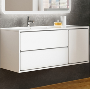 Изображение товара Тумба под раковину Sanvit Бруно 2 с дверцей, 120 см, белый глянцевый, kbruno2120Lw