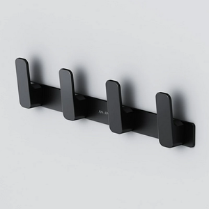Изображение товара Планка с крючками Am.Pm Func A8F35922, 4 крючка, черный матовый