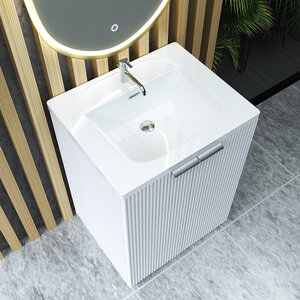 Изображение товара Тумба под раковину Sanvit Рольф 61 см, напольная, белый глянцевый, krolf613d