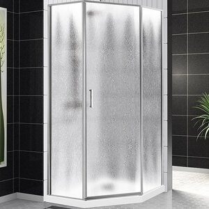 Изображение товара Душевой уголок BelBagno Uno-195, 90 х 90 см, стекло шиншилла, профиль хром, UNO-195-P-1-90-CH-CR