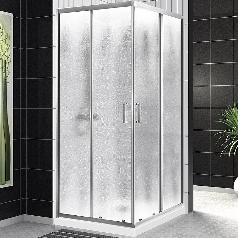 Изображение товара Душевой уголок BelBagno Uno-195 90x90 см с раздвижными дверями и стеклом шиншилла