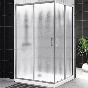 Изображение товара Душевой уголок BelBagno Uno-195, 120 х 100 см, стекло шиншилла, профиль хром, UNO-195-AH-2-120/100-CH-CR
