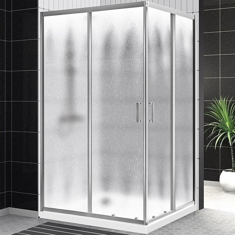 Изображение товара Душевой уголок BelBagno Uno-195, 120 х 100 см, стекло шиншилла, профиль хром, UNO-195-AH-2-120/100-CH-CR