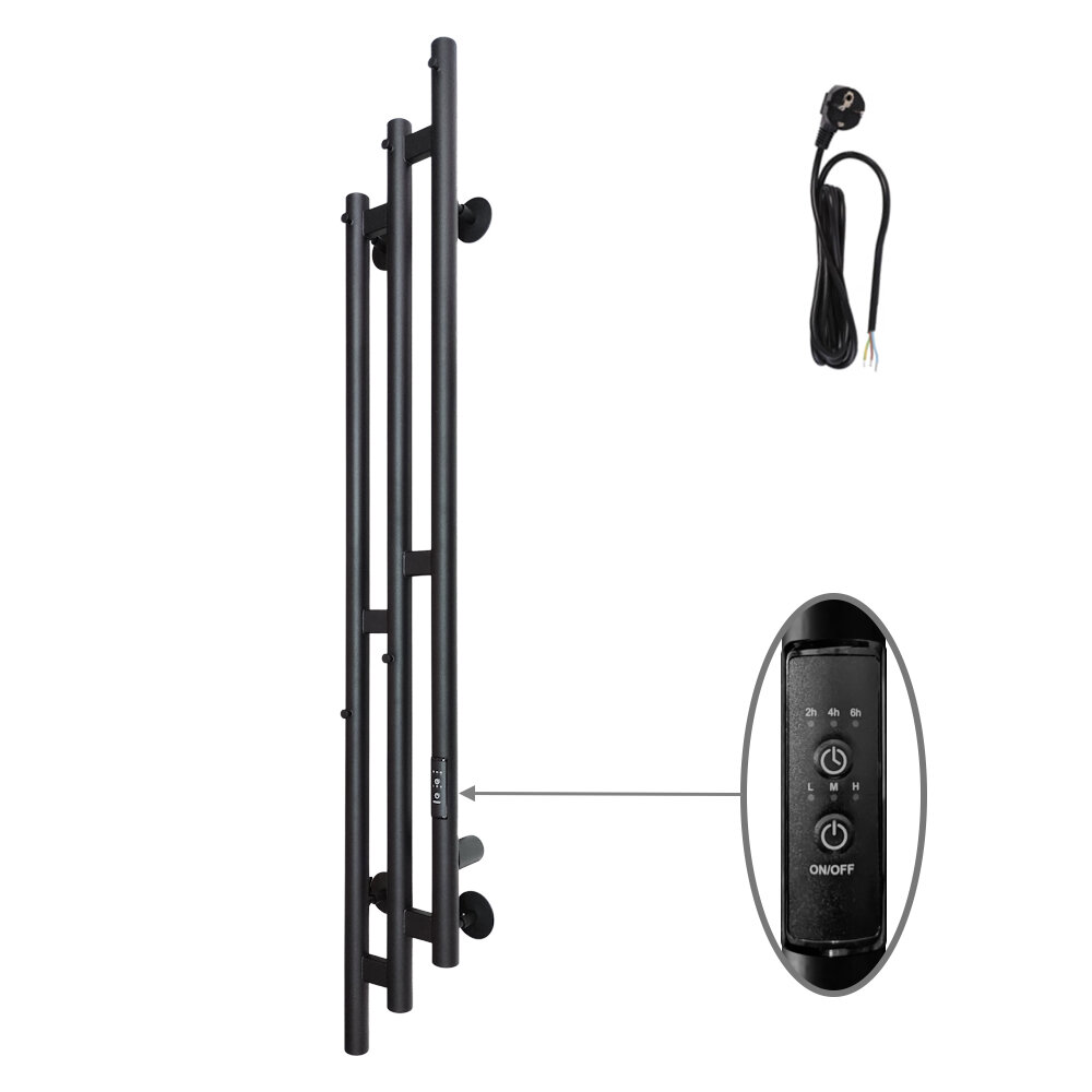 Изображение товара Электрический полотенцесушитель Altasan Бриз 120 см черный муар