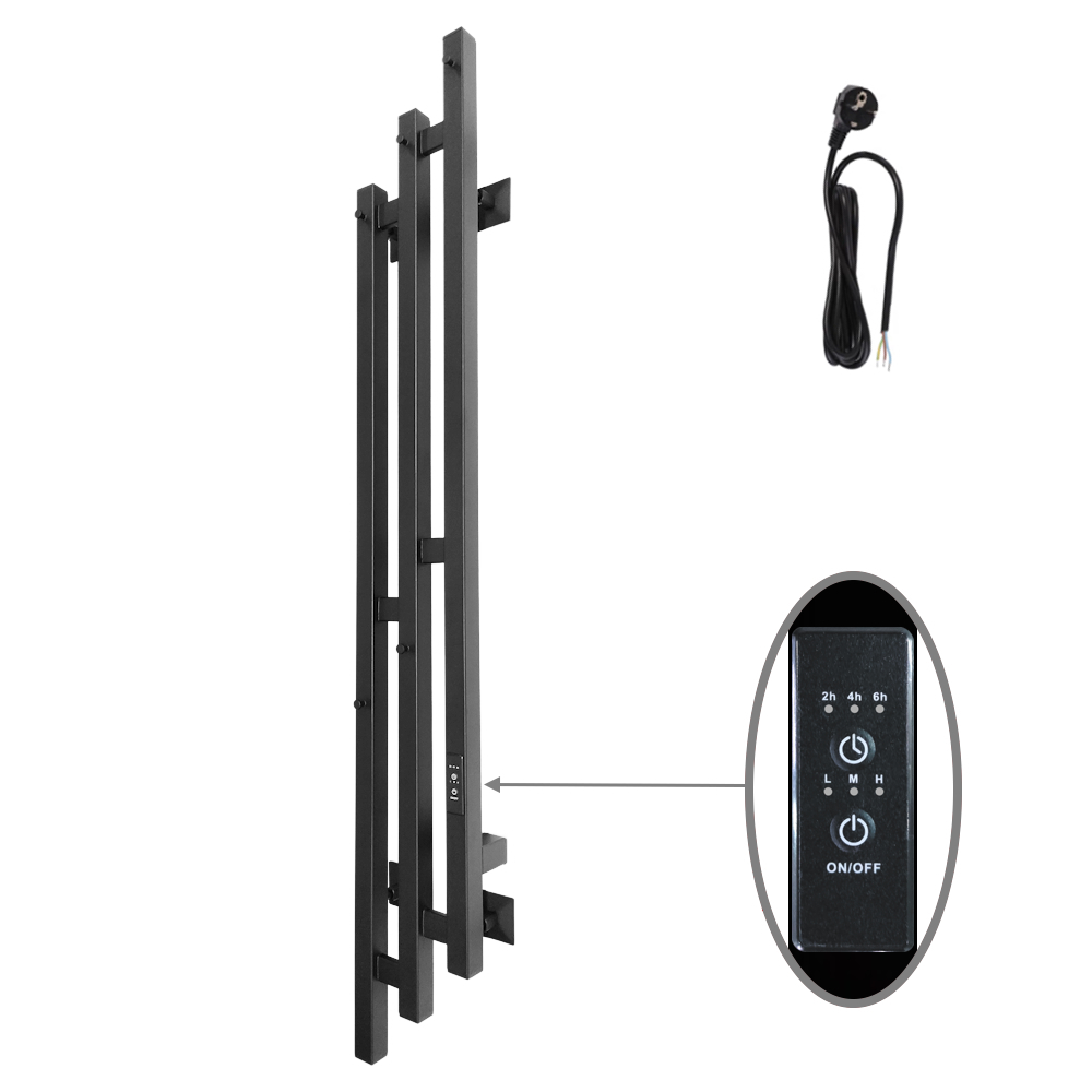Изображение товара Электрический полотенцесушитель Altasan БризПроф 120 см черный муар