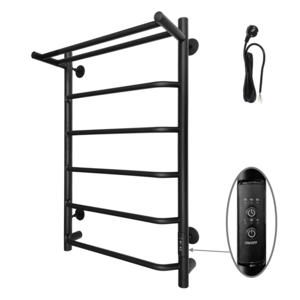 Изображение товара Полотенцесушитель электрический Altasan Горизонт, высота 80 см, ширина 50 см, диммер справа, с полкой, черный муар, Горизонт8050ПЧМ