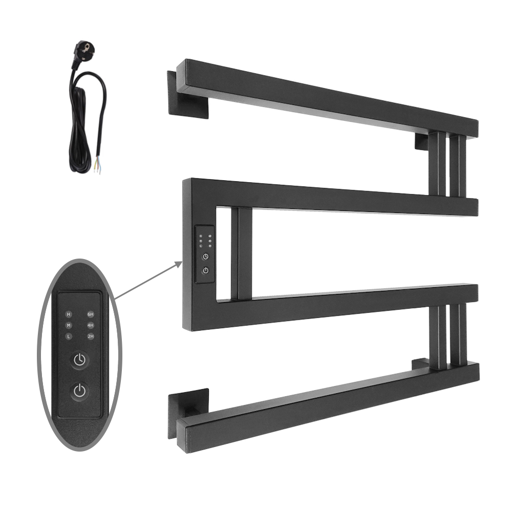 Изображение товара Электрический полотенцесушитель Altasan Монако Проф 50х40 черный муар с диммером