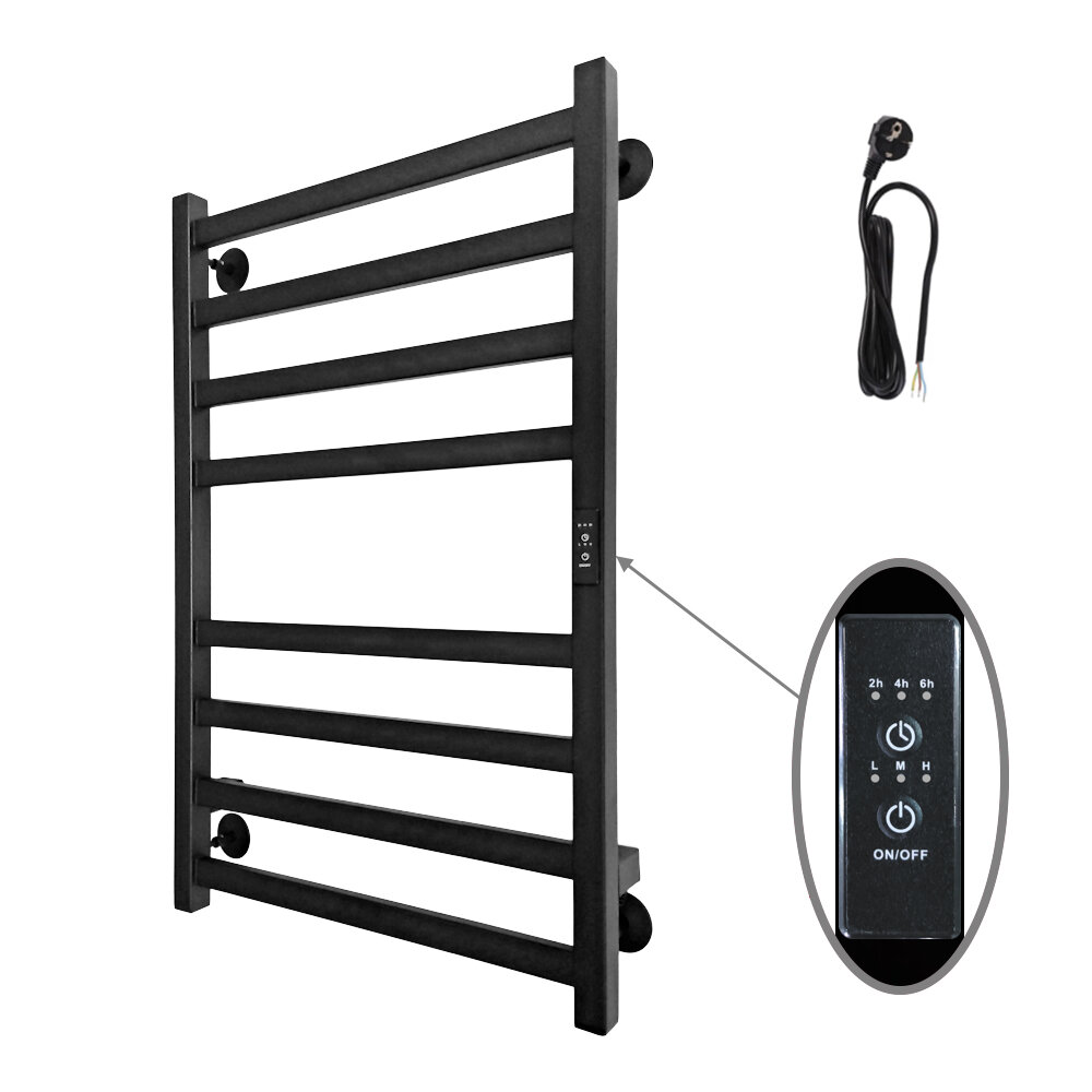 Изображение товара Полотенцесушитель электрический Altasan Ронда 3 Проф 80х50 черный муар