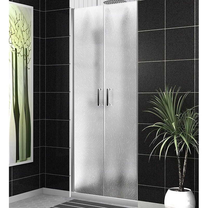 Изображение товара Душевая дверь BelBagno Uno, 110 см, стекло шиншилла, хром, распашная Италия