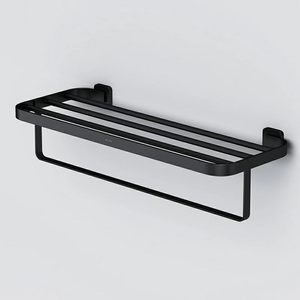 Изображение товара Полка для полотенец Am.Pm Func A8F37722, 51 см, с полотенцержателем, цвет черный матовый
