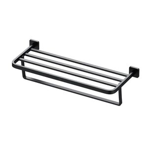 Изображение товара Полка для полотенец Am.Pm Func A8F37722, 51 см, с полотенцержателем, цвет черный матовый