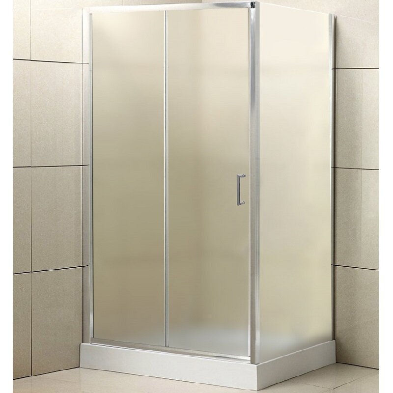 Изображение товара Душевой уголок BelBagno Uno-195, 100 х 80 см, стекло рифленое, профиль хром, UNO-195-AH-1-100/80-P-Cr