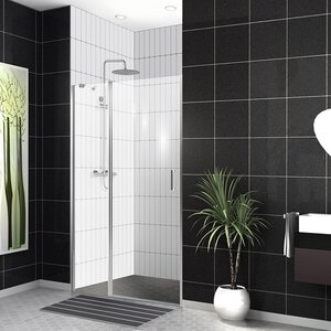 Изображение товара Душевая дверь BelBagno Uno, 120 см, стекло прозрачное, профиль хром, UNO-B-12-50+70-C-Cr