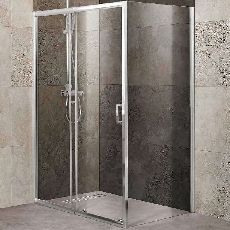 Изображение товара Душевой уголок BelBagno Unique 115x80 см стекло прозрачное хром профиль раздвижной