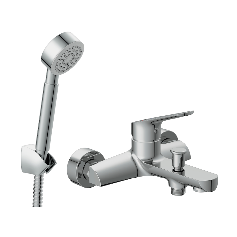 Изображение товара Душевой комплект смесителей Cersanit Flavis 2 в 1 с хромом и гарантией 12 лет