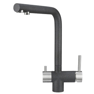 Изображение товара Смеситель Granula GR-2305 2305bg, для кухонной мойки, с подключением к фильтру, графит