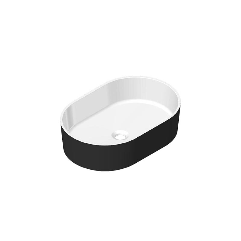 Изображение товара Раковина Radostone Элиза RELZ19005 55 х 37 см, накладная, Stone Surface, белый/черный