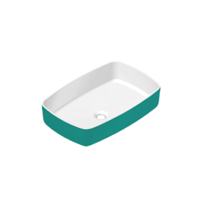 Изображение товара Раковина Radostone Рона RRON15018, 58 х 38 см, Stone Surface, белый/зеленый