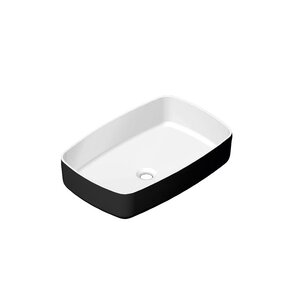 Изображение товара Раковина Radostone Рона RRON19005 58x38 см из Stone Surface дизайнерская белая и черная