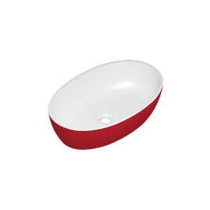 Изображение товара Раковина Radostone Rosina RROS13005, 58 х 37 см, Stone Surface, белый/бордовый