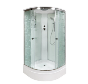 Изображение товара Душевая кабина Dto Em 80 x 80 см, с крышей, стекла матовые с узором, профиль хром, EM2780