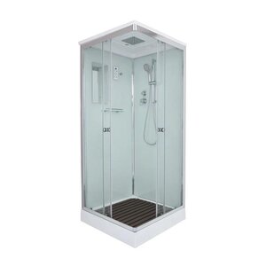 Изображение товара Душевая кабина Dto K, 100 x 100 см, с крышей, с электрикой,стекла прозрачные, профиль хром, K401SEL