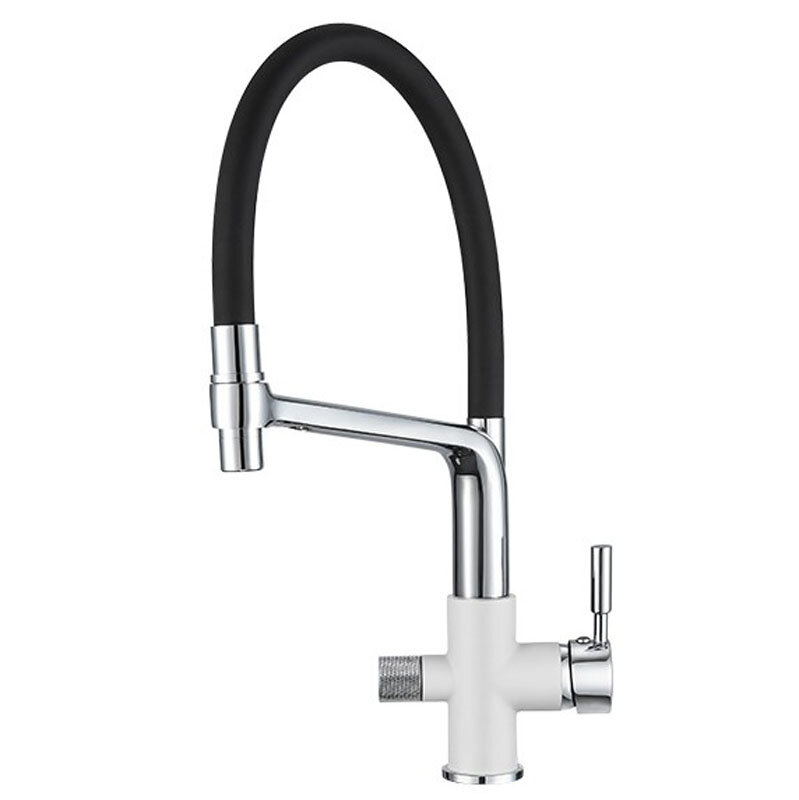 Изображение товара Granula GR-0075 0075wh: кухонный смеситель с фильтром, арктик/хром Изображение товара Granula GR-0075 0075wh: кухонный смеситель с фильтром, арктик/хром