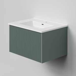 Изображение товара Тумба под раковину La Fenice Terra Grigio 60 см, подвесная, серо-зеленая матовая, FNC-01-TER-G-60