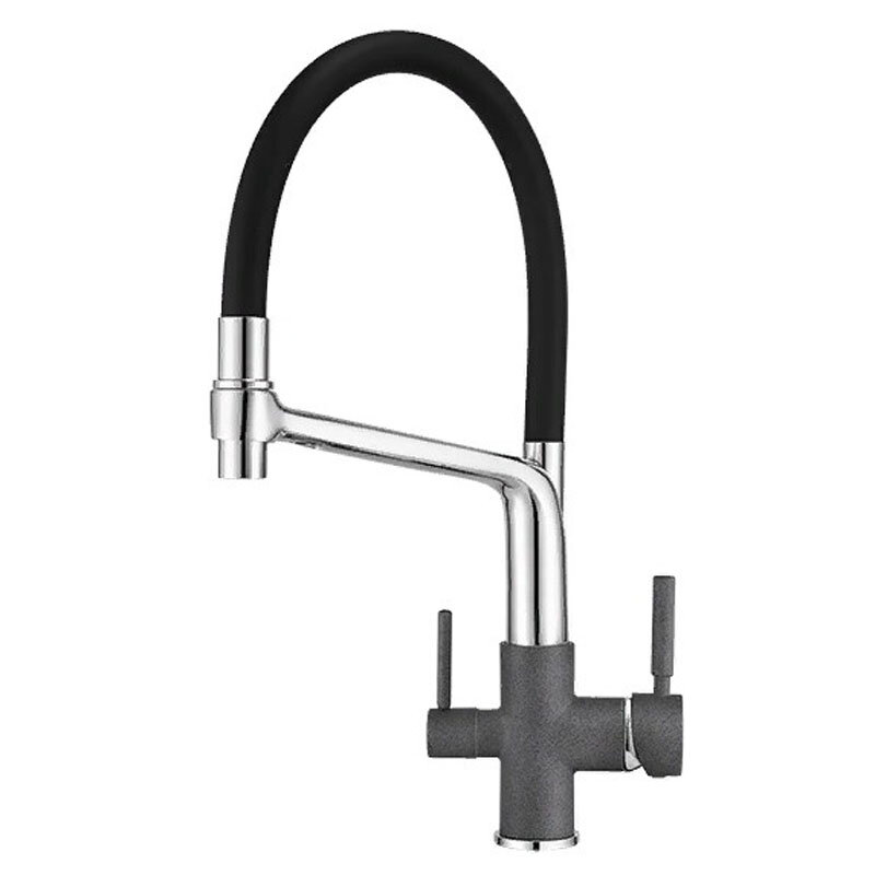 Изображение товара Смеситель Granula GR-0083 0083bg, для кухонной мойки, с подключением к фильтру, графит